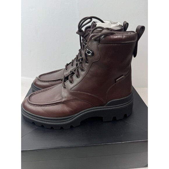 COACH Men\'s Connor Brown Leather Zip Boots Size: 12 D main image 6